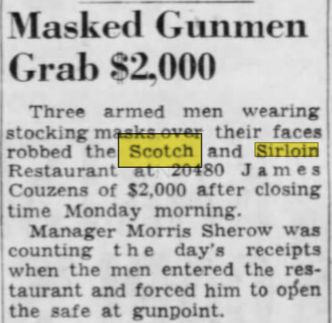 Scotch and Sirloin - Jul 1962 Robbery (newer photo)